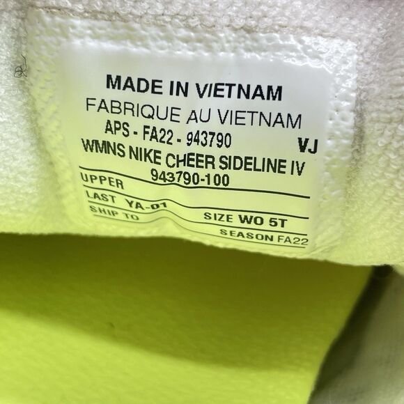 Nike Cheer Sideline IV 943790-100 Women’s Size 5T White Cheer Shoes - Picture 9 of 9